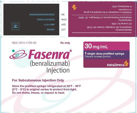 NDC 0310-1730 Fasenra Injection, Solution Subcutaneous