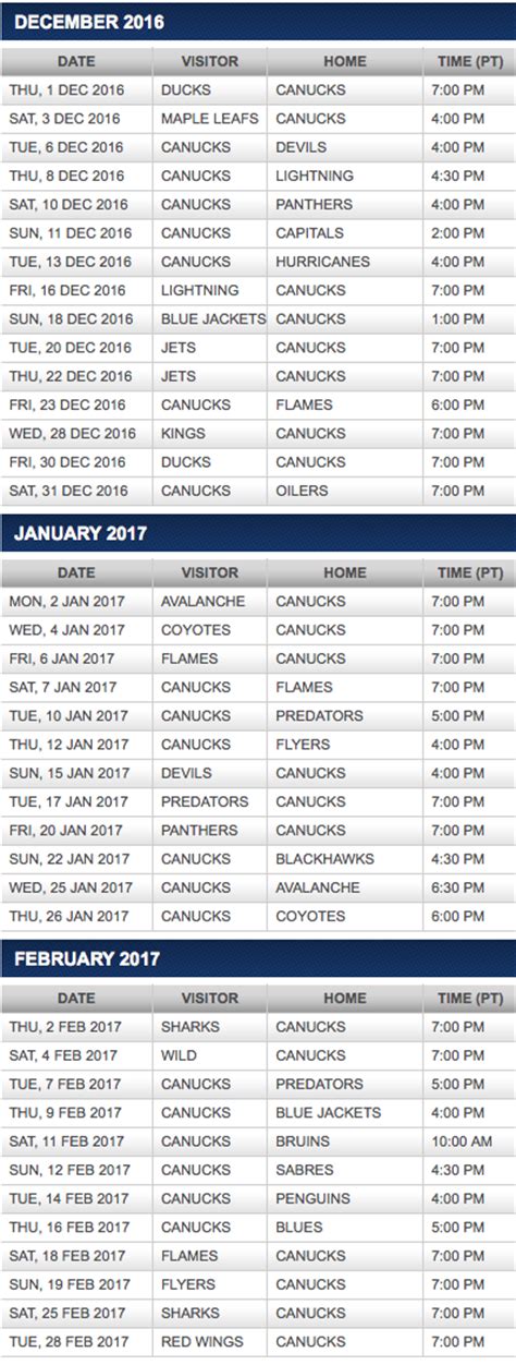 Vancouver Canucks release 2016-17 NHL schedule