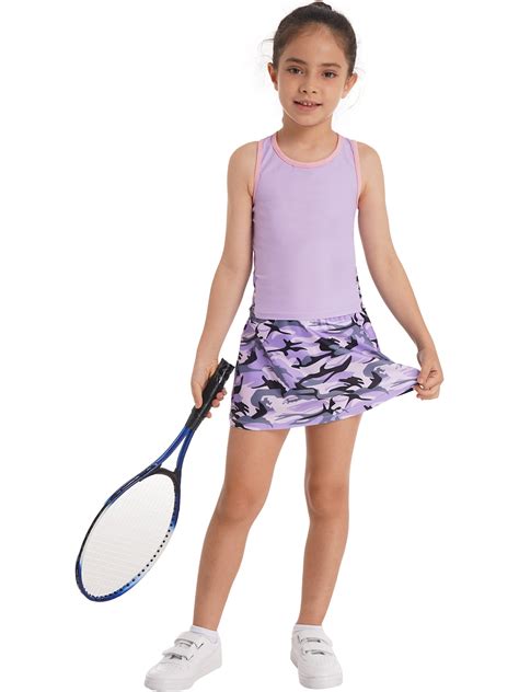 YiZYiF Kids Girls 2Pcs Tennis Dress with Shorts Set Active Tracksuit ...