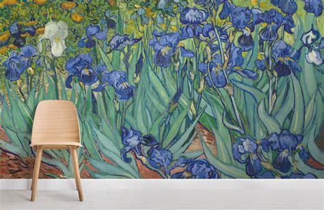 Irises' by Vincent Van Gogh Wallpaper Mural | Hovia | Van gogh irises, Van gogh wallpaper, Mural