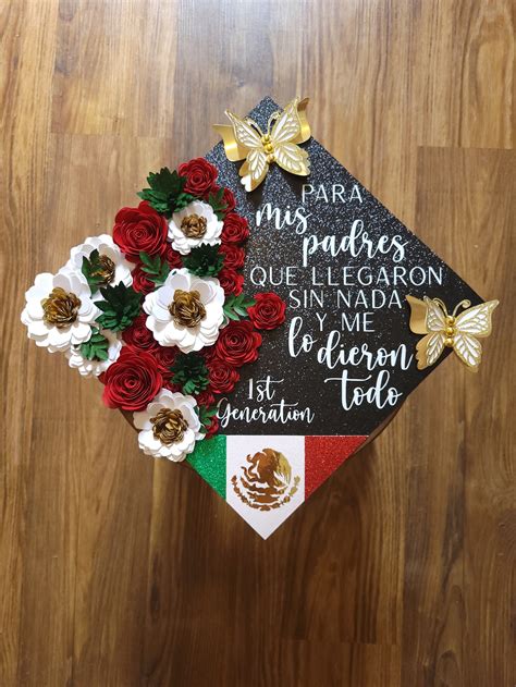 Custom Mexico Graduation Cap Topper Para Mis Padres Flag | Etsy