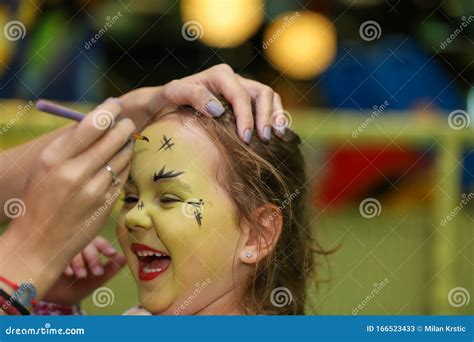 Beautifull Little Girl Smiling during Face-painting Stock Image - Image ...