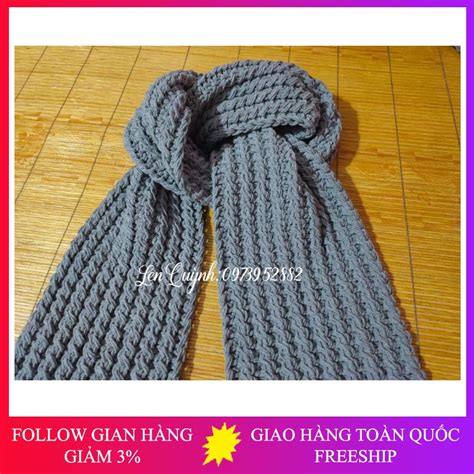 Khăn len đan tay kiểu vặn thừng 2 mũi - khăn len handmade giá cạnh tranh