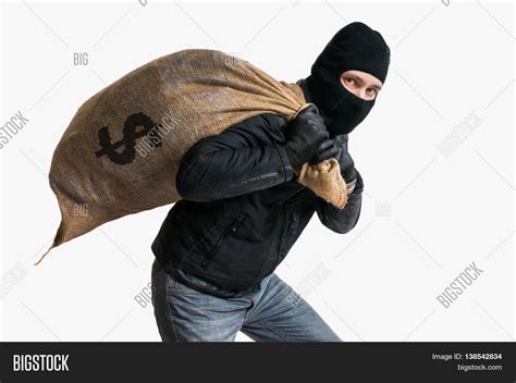 Thief Robbed Bank Carrying Full Bag Image & Photo | Bigstock