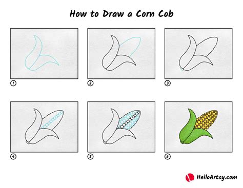 How to Draw a Corn Cob - HelloArtsy