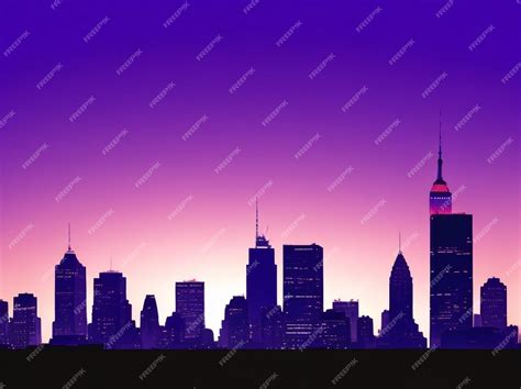 Premium AI Image | New York Skyline Silhouette and USA Flag at Sunset