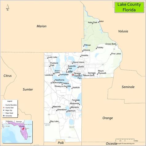 Map of Lake County, Florida