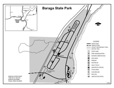 Baraga State Park, Michigan Site Map | State parks, Baraga, Site map