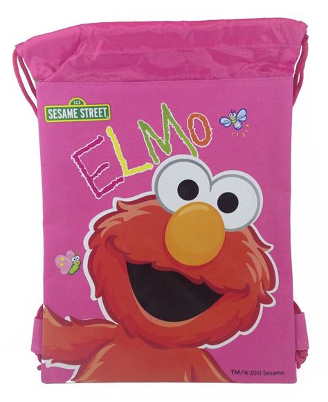 Sesame Street Elmo Drawstring Backpack School Sport Pink Gym Bag — Beyond Collectibles