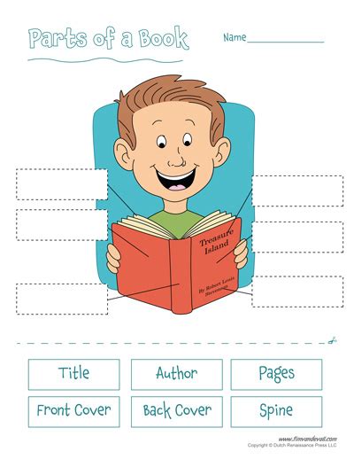 Free Printable Parts of a Book Worksheet for Kids