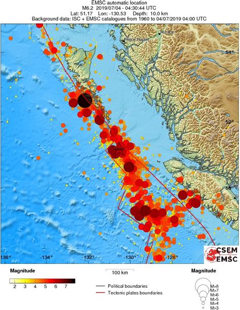 Strong M6.2 earthquake strikes Pacific Northwest at the northern pit of ...