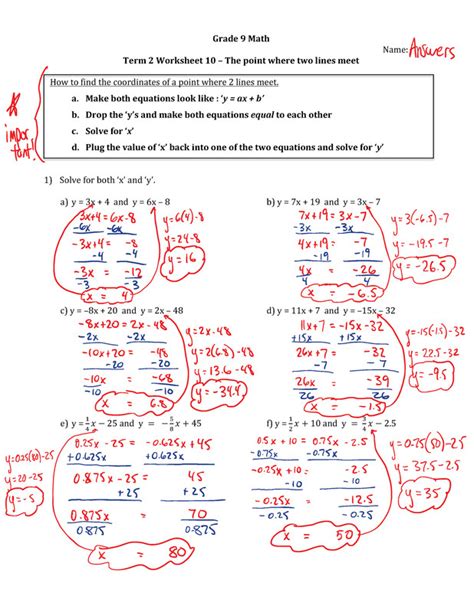 9Th Grade Math Worksheets With Answer Key - bmp-hoser