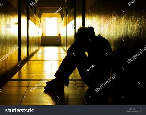 Silhouette Sad Man Dramatic Light Stock Photo 165191147 | Shutterstock