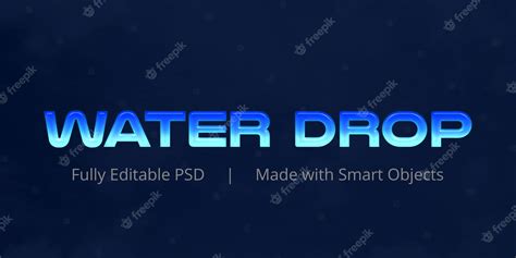 Premium PSD | Water drop text effect