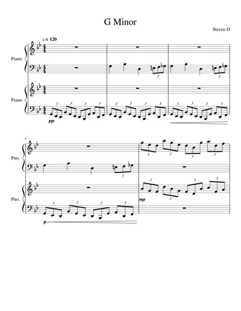 G Minor Sheet music for Piano | Download free in PDF or MIDI ...