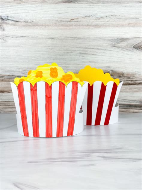 Popcorn Headband Craft For Kids [Free Template]