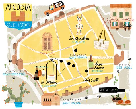 Alcudia Illustrated Map on Behance