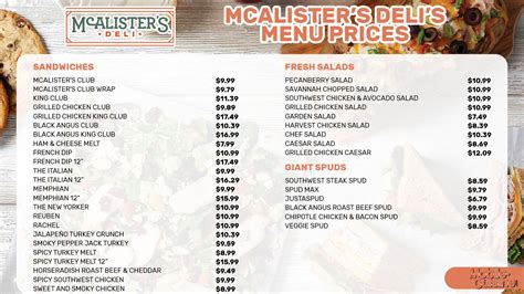 McAlister’s Deli Menu Prices + Free Tea Offer (2024)