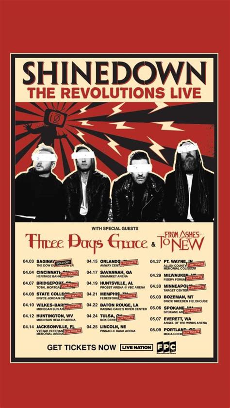 SHINEDOWN The Revolutions Live 2023 US Tour Setlist Playlist - Setlist Guy