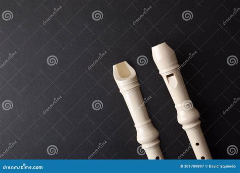 Top and Bottom View of Recorder Mouthpiece on Black Table Stock Image - Image of whistle ...