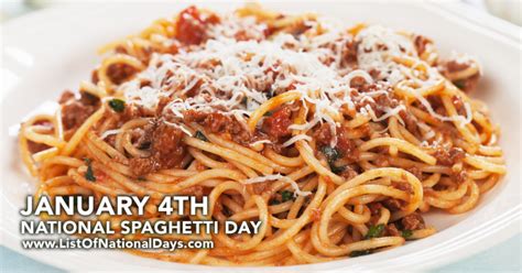 NATIONAL SPAGHETTI DAY - List Of National Days