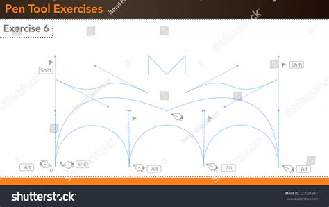 Pen Tool Exercises Exercise 6 Stock Vector (Royalty Free) 727921987 ...