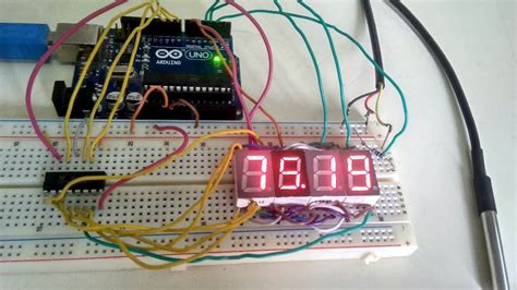 DS18B20 Thermometer with Arduino & 4 Digits 7 Segment Display