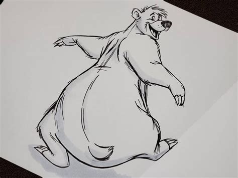 Disney The Jungle Book Baloo drawing character sketch | Etsy