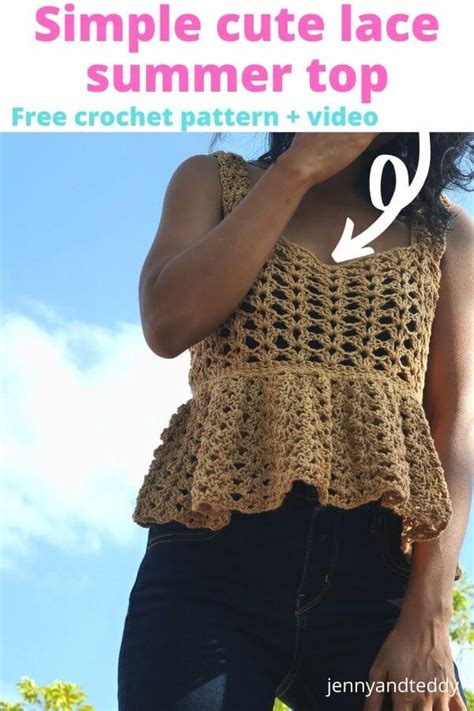 Jessy simply cute crochet lace summer top free pattern - Jenny & Teddy