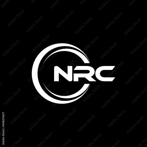 NRC letter logo design with black background in illustrator, vector ...