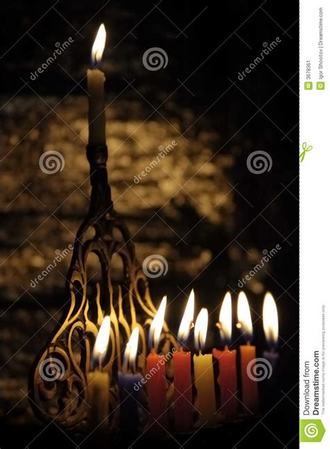 Chanuka candles stock image. Image of blessing, candlestick - 3678361