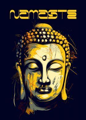 'NAMASTE BUDDHA' Poster by PRANIT BANSODE | Displate in 2023 | Metal posters, Poster, Namaste