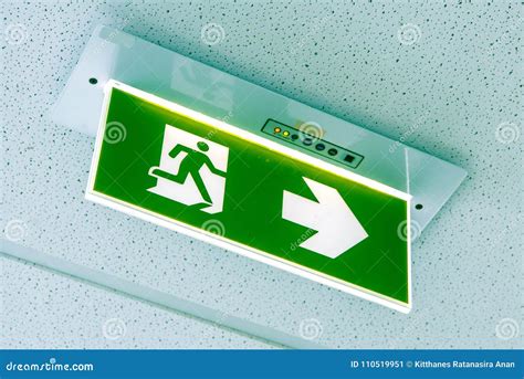 Fire Exit ,green Emergency Exit Sign Stock Image - Image of exit ...