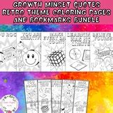 Retro 80s 90s Pop Art Positive Growth Mindset Quotes Coloring Bookmarks Cards