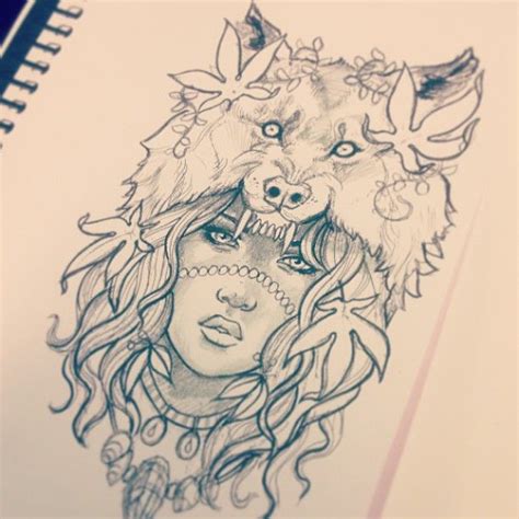 Wolf Headdress Drawing at GetDrawings | Free download