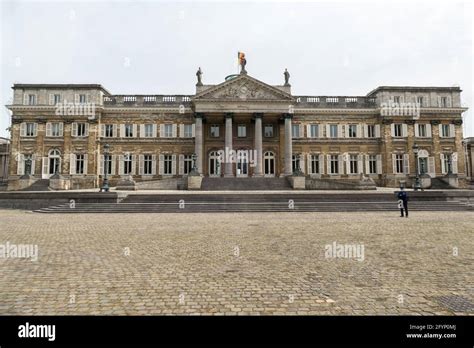 Brussels, Belgium, May 28, 2021: The castle of Laeken, property of the ...