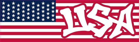 10in x 3in Graffiti USA American Flag Sticker