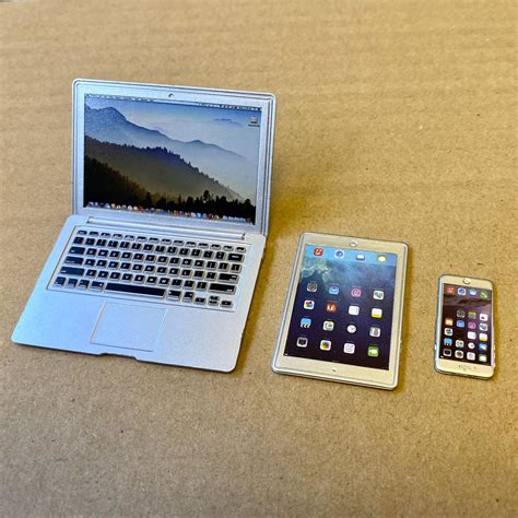 Custom Made 1/6 Scale Laptop Computer Tablet Mobile Accessories Set ...