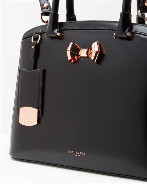 Ted Baker Bow Detail Leather Large Tote Bag in Black - Lyst