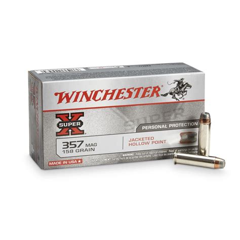 Winchester Super-X Handgun .357 Magnum 158 Grain JHP 50 rounds - 13954 ...