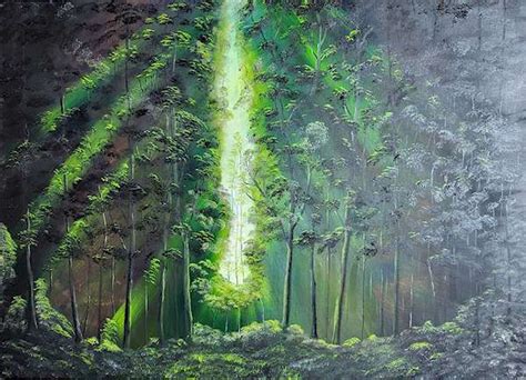 Artwork - Forest Lights, oil o... by Declan Comerford