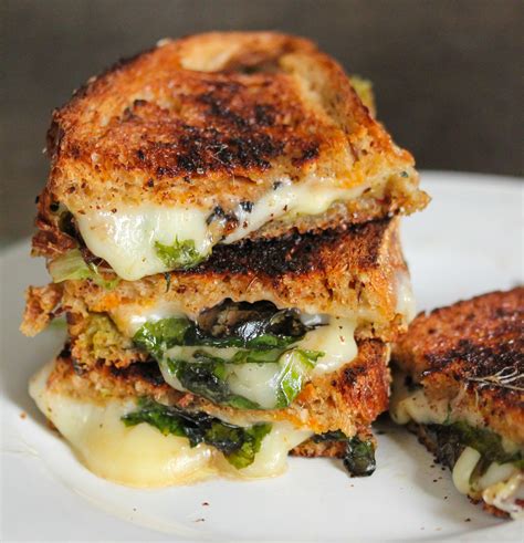 Grilled cheese and spinach sandwich