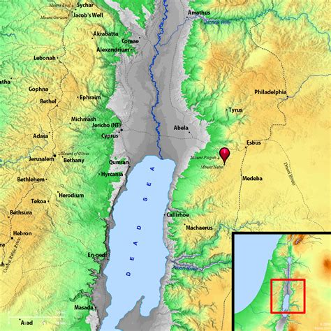 Bible Map: Abarim (Mount Nebo)