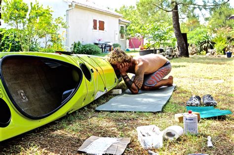 Repairing the kayak - Kayak Around Europe