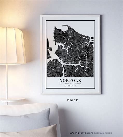 Norfolk Virginia Map Norfolk VA Map Norfolk City Map - Etsy