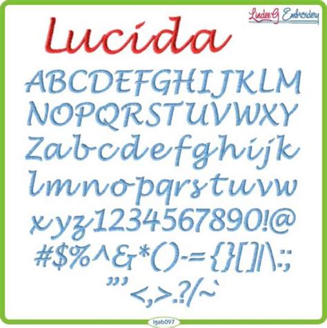 Lucida Handwriting Embroidery Font | embroidery fonts by Lindee G ...