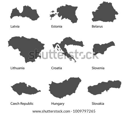 European Countries Isolated Shapes Stock Vector (Royalty Free ...