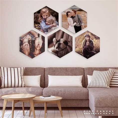 Your Photo on Honeycomb Canvas | Custom Hexagon Wall art | Photo wall ...