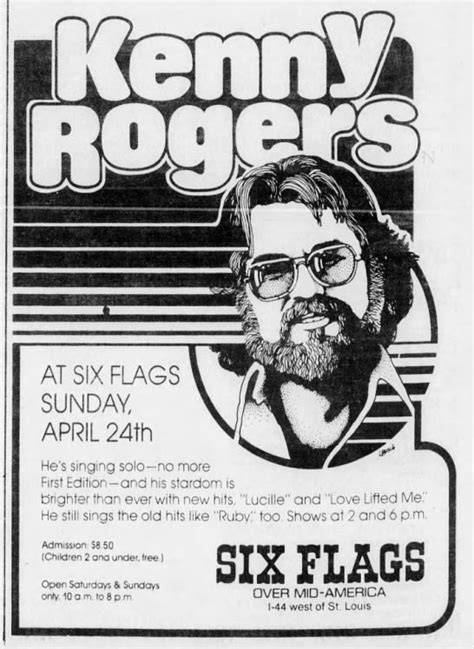 an advertisement for the six flags concert with a man in glasses and beard on it