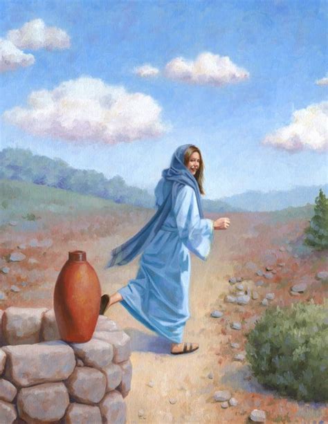 Samaritan Woman at the Well, Original Biblical Painting, 8.5" x 11" Framed Oil Painting | Arte ...